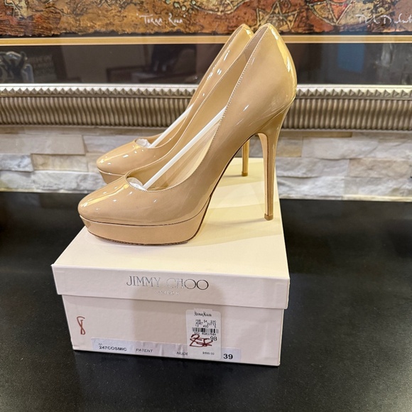 Like New Jimmy Choo Cosmic Heels, Tan Sz 39 - Picture 1 of 6